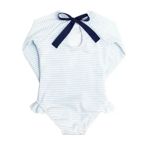 minnow One Pieces<Girls Rashguard One Piece Powder Blue Stripe