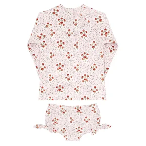 minnow Rashguards<Girls Rashguard Set | Swim Raspberry Red