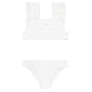 minnow Bikinis<Girls Ruffle Bikini White Eyelet