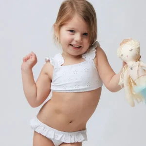 minnow Bikinis<Girls Ruffle Bikini White Eyelet