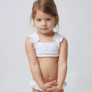 minnow Bikinis<Girls Ruffle Bikini White Eyelet