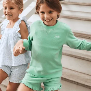 minnow Terry<Girls Ruffle French Terry Shorts Abaco Green