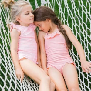 minnow One Pieces<Girls Ruffle Halter One Piece Sorbet Pink