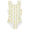 minnow One Pieces<Girls Ruffle One Piece Linear Citrus