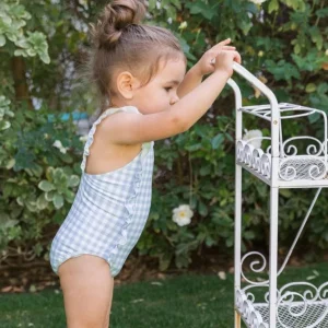 minnow One Pieces<Girls Ruffle One Piece Oasis Blue Gingham