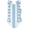 minnow One Pieces<Girls Ruffle One Piece | Swim Freshwater Stripe
