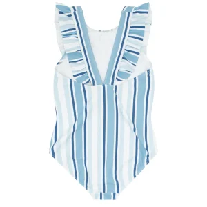 minnow One Pieces<Girls Ruffle One Piece | Swim Freshwater Stripe