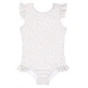 minnow Rashguards<Girls Ruffle Sleeve Rashguard One Piece Antique Floral
