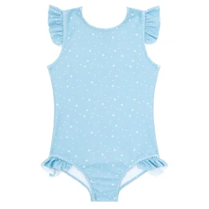 minnow Rashguards<Girls Ruffle Sleeve Rashguard One Piece Atlantic Star
