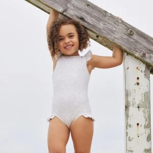 minnow Rashguards<Girls Ruffle Sleeve Rashguard One Piece Antique Floral