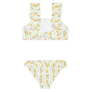 minnow Bikinis<Girls Ruffle Strap Bikini Linear Citrus