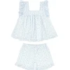 minnow Tops<Girls Ruffle Top And Short Set Briland Blue Botanic