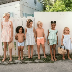 minnow Tops<Girls Ruffle Top And Short Set Abaco Green Paisley