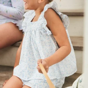 minnow Sets<Girls Ruffle Top And Short Set Briland Blue Botanic