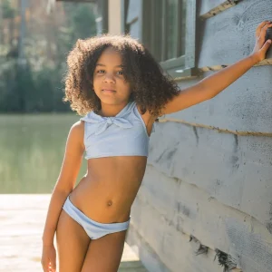 minnow Bikinis<Girls Sailor Bikini Mulberry Blue Dot