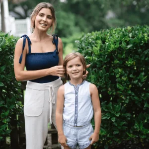 minnow Sets<Girls Set Powder Blue Stripe