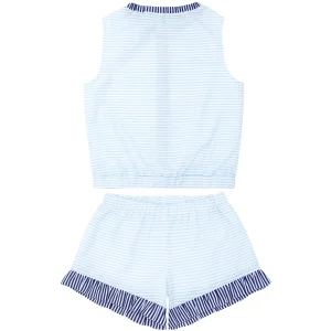 minnow Sets<Girls Set Powder Blue Stripe