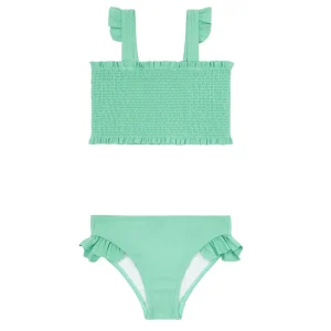 minnow Bikinis<Girls Smocked Bikini Abaco Green