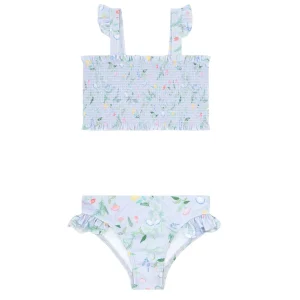 minnow Bikinis<Girls Smocked Bikini Bay Lavender Floral