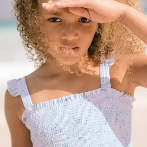 minnow Bikinis<Girls Smocked Bikini Bay Lavender Floral