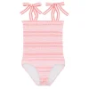 minnow One Pieces<Girls Smocked One Piece Sorbet Pink Stripe