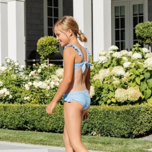 minnow Bikinis<Girls Tie Back Bikini Peri Blue