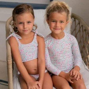 minnow Bikinis<Girls Tie Knot Bikini Emerald Floral