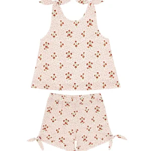 minnow Sets<Girls Tie Knot Bloomer Set | Swim Raspberry Red