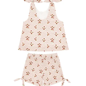 minnow Sets<Girls Tie Knot Bloomer Set | Swim Raspberry Red