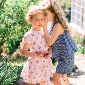 minnow Tops<Girls Tie Knot Bloomer Set | Swim Navy Gingham