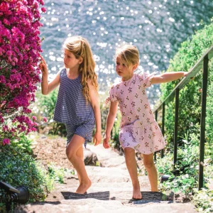 minnow Tops<Girls Tie Knot Bloomer Set | Swim Navy Gingham