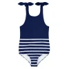 minnow One Pieces<Girls Tie Knot One Piece | Swim Navy Breton Stripe