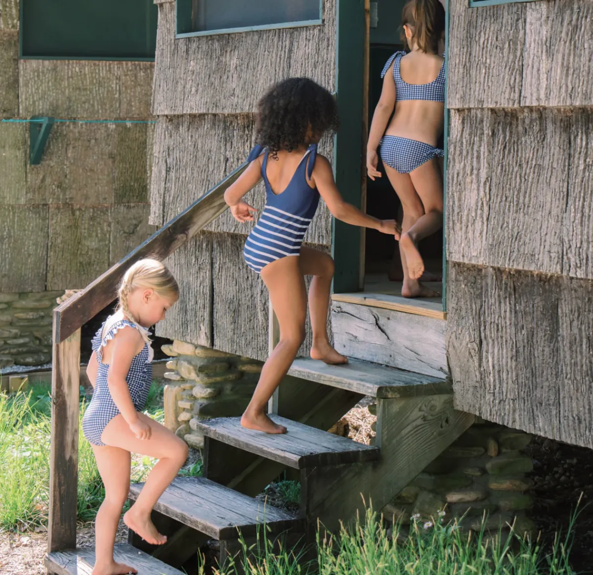girls_tie_knot_one_piece__2-3.webp minnow Rashguards<Girls Tie Knot One Piece | Swim Navy Breton Stripe