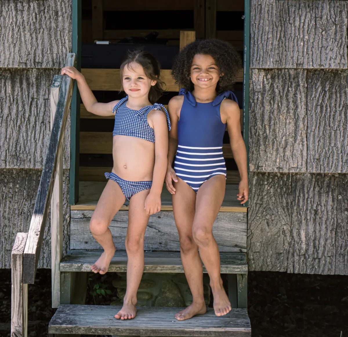 girls_tie_knot_one_piece__3-3.webp minnow Rashguards<Girls Tie Knot One Piece | Swim Navy Breton Stripe