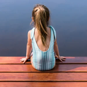 minnow One Pieces<Girls Tie Knot One Piece | Swim Freshwater Stripe
