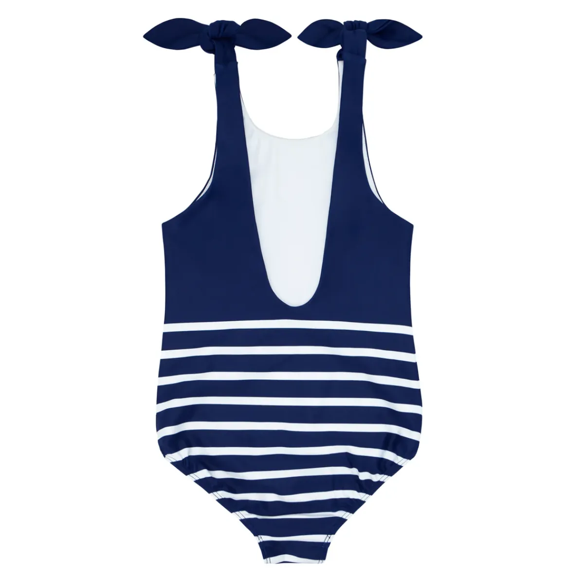 girls_tie_knot_one_piece__7-1.webp minnow Rashguards<Girls Tie Knot One Piece | Swim Navy Breton Stripe