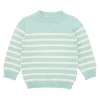 minnow Tops<Knit Sweater Mint And Cream Stripe
