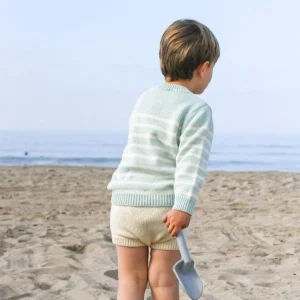 minnow Tops<Knit Sweater Mint And Cream Stripe