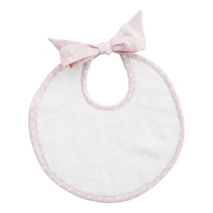 minnow Accessories<Louelle Dusty Pink Gingham Newborn Bib White