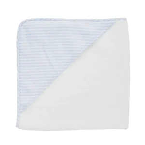 minnow Accessories<Louelle Pale Blue Gingham Hooded Towel And Wash Glove White