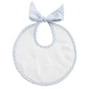 minnow Accessories<Louelle Pale Blue Gingham Newborn Bib White