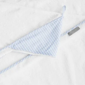 minnow Accessories<Louelle Pale Blue Gingham Hooded Towel And Wash Glove White