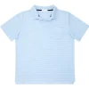 minnow Tops<Men's French Terry Polo Powder Blue Stripe
