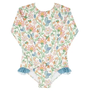 minnow One Pieces< X Daphne Oz Girls Rashguard One Piece Wild Bloom Floral