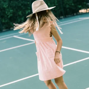 minnow Dresses< X Daphne Oz Girls Terry Ruffle Dress Strawberries And Cream