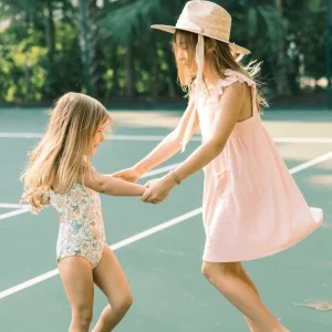 minnow Dresses< X Daphne Oz Girls Terry Ruffle Dress Strawberries And Cream