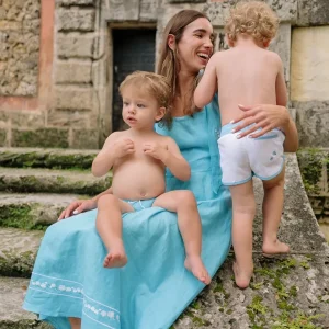 minnow Boardies< X Fanm Mon Boy's Boardie Coconut Grove White