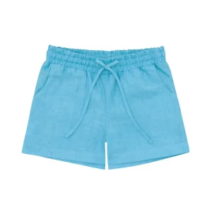 minnow Bottoms< X Fanm Mon Boy's Linen Short Lagoon