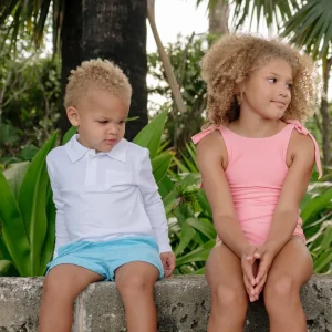 minnow Bottoms< X Fanm Mon Boy's Linen Short Lagoon