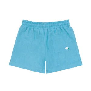 minnow Bottoms< X Fanm Mon Boy's Linen Short Lagoon
